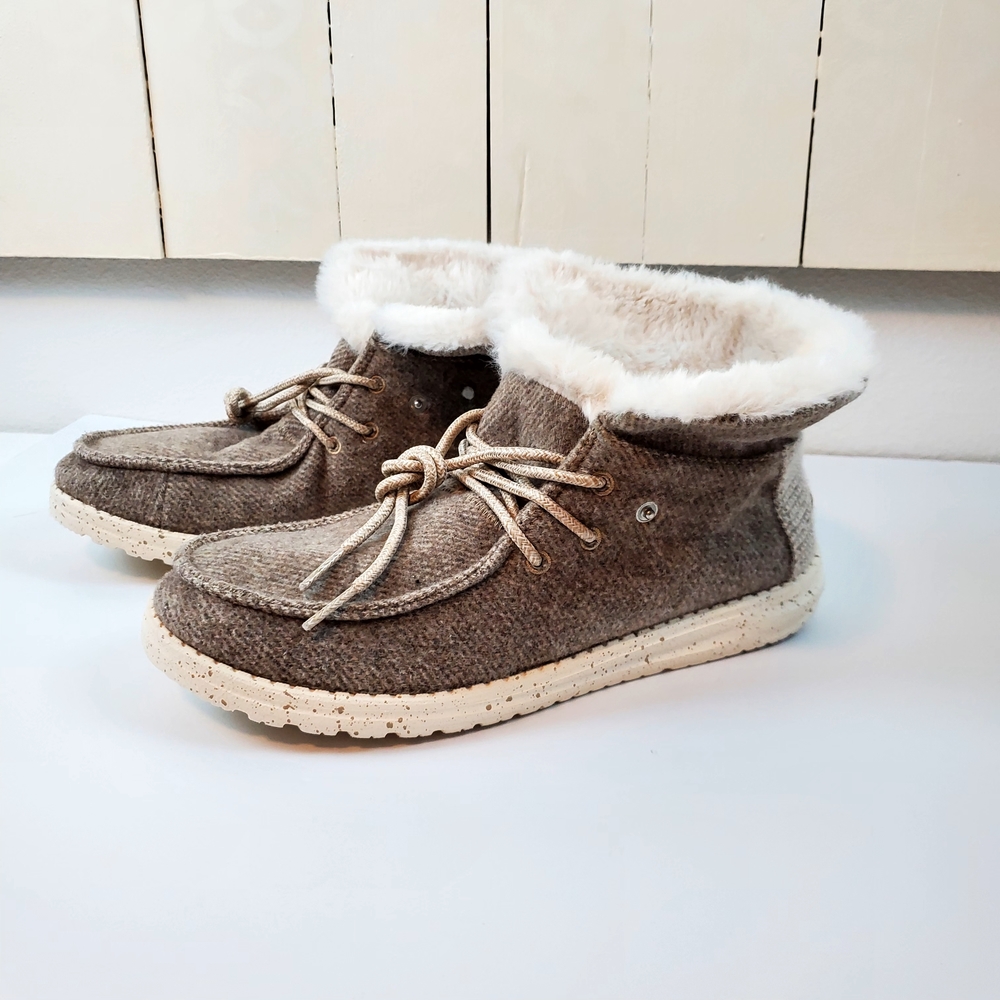 Hey Dude Tan Ankle Boots with White Lining